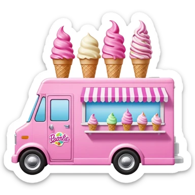 Barbie’s 1973 expanding ice cream house dream food truck  sticker