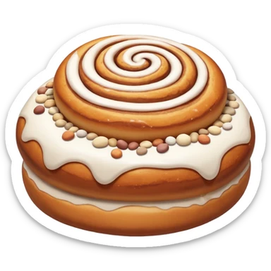 cinnemon bun with a lots white sugar pebbles on top sticker