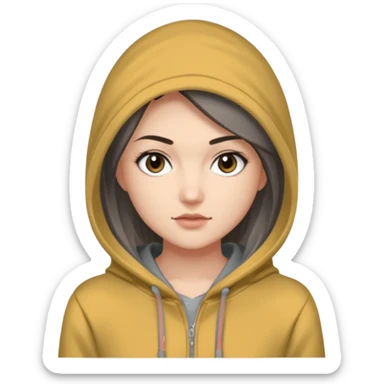 Sasha Gray in gray hoodie full height sticker