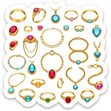 Alot of jewelry  sticker