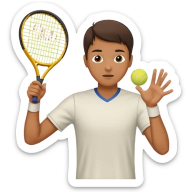 Person catching a tennis ball sticker