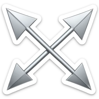 two arrows pointing in opposite directions, simple and clear sticker