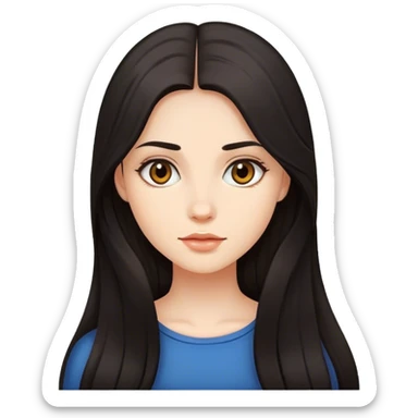 Beautiful Girl with long dark hair  sticker