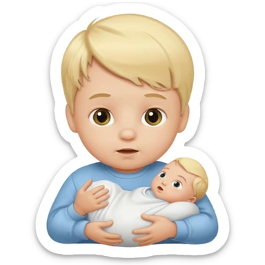 blond baby boy newborn sticker
