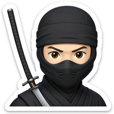 ninja with classic black mask sticker