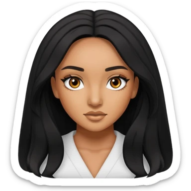 Leigh-Anne Pinnock brown eyes, black long hair sticker