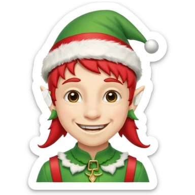 duende navideño con ortodoncia sticker