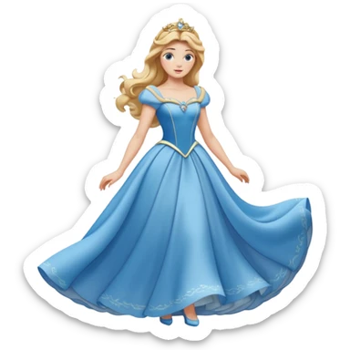 princess aurora light blue dress sticker
