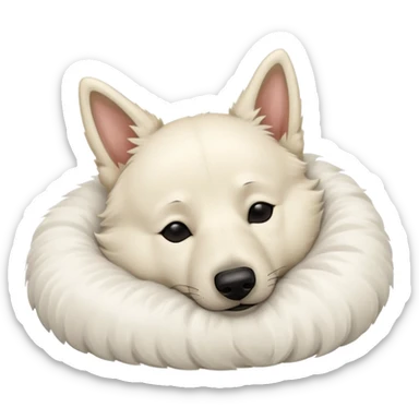 White Belgian shepherd dog sleeping sticker