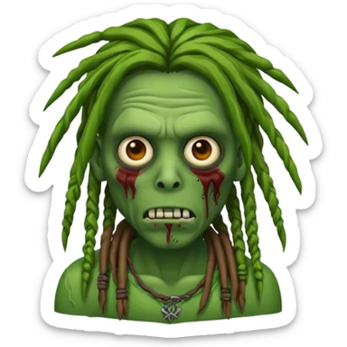 zombie osamason with dreads green skin sticker