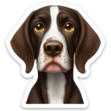 brown gsp dog, dark brown roan with eyes, dark brown fur sticker
