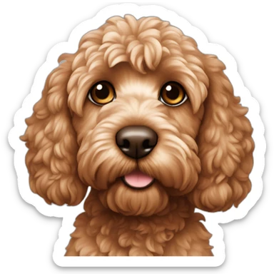 Reddish light brown cockapoo sat down sticker