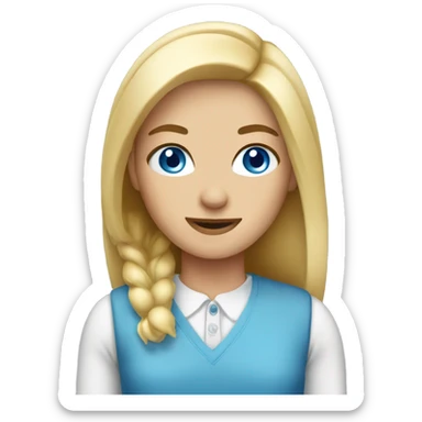 blonde, blue-eyed retail clerk sticker