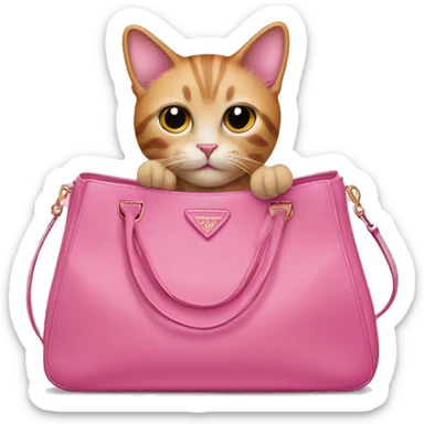 pink cat in a prada bag sticker