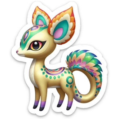 Colorful Exotic Meloetta-Vernid-Trico-Kirby-Fakémon-creature-hybrid sticker