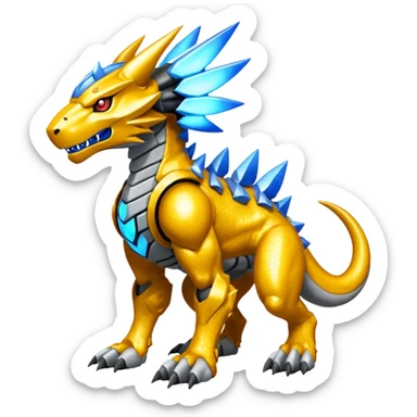  Cool Edgy Shiny Greymon-Fionbri-Protogen-Weregarurumon full body sticker