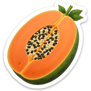 Papaya with seeds sticker