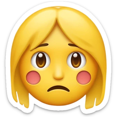 Fais un emoji jaune qui et fatigué et triste  sticker