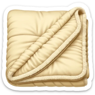 Cream colored blanket folded sticker