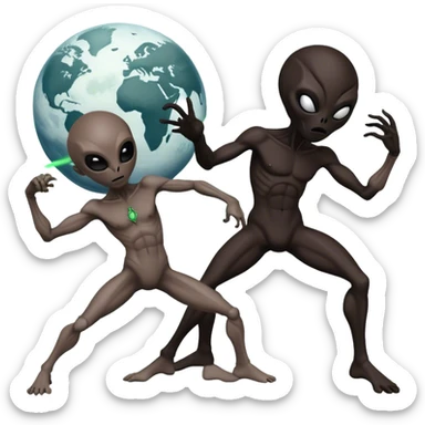 Groove battle black Mexican alien crashed on a white atmosphere insanity torture planet with another black Mexican alien fighting to the death with grooves?! Part 2: The Revival Of Left Black Mexican Alien sticker