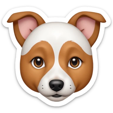 a fully white jack russell the size of a kelpie with light brown ears and a light brown patch on one eye sticker