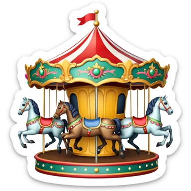 Christmas carousel sticker
