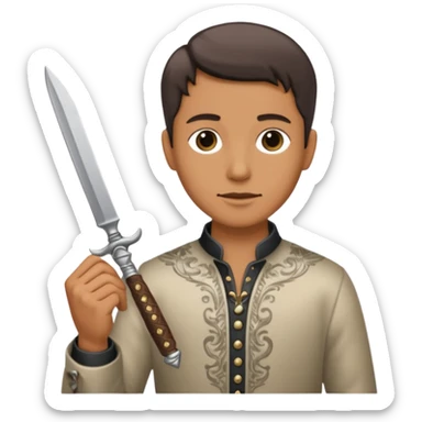 Old knife, royalty knife in the auction sticker