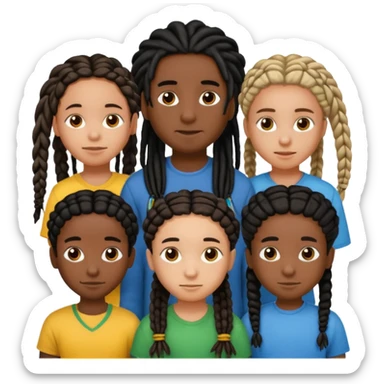 5 black siblings 2 that’s a boy and 3 that’s a girl. Both of the boys has dreads one of the boys is 6. One girl is 6 the other girls has braids and one is 18 and the other one is 23. The other boy is 22 But they all are dark skinned they have black hair sticker