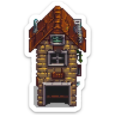 2D house in style gotham city sticker