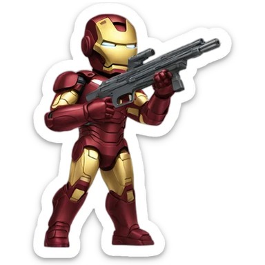 Iron-man avec un fusil sticker