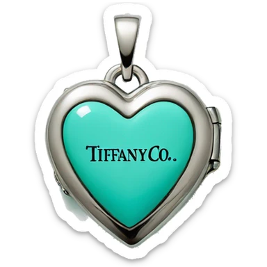 Tiffany co logo silver heart locket  sticker