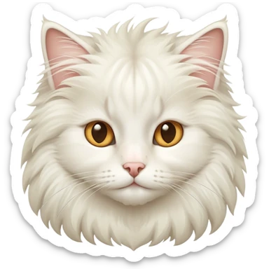 Cute white norwegian forest cat with a fluffy mane sticker
