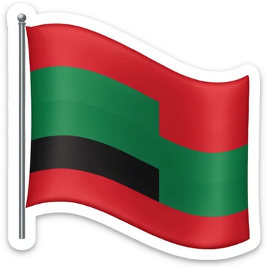 Pan African-African American Flag (Red-Black and Green horizontal stripes) sticker