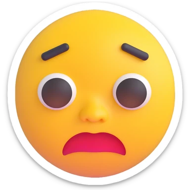 cartoon sticker of a sad and frustrated emoji, colorful and cheerful, no text, suitable for WhatsApp and Instagram sticker
