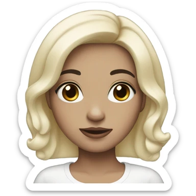 Pale girl with black hair and false lashes  sticker