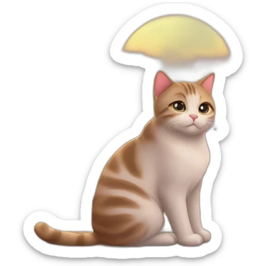 Gatos viendo llover en el atardecer sticker