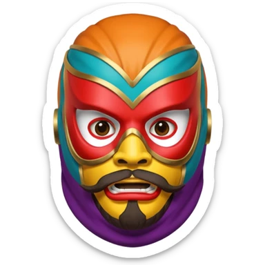 Luchador with beard sticker
