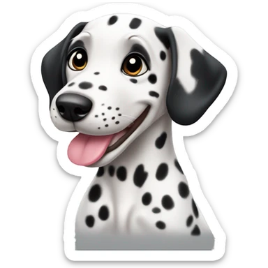 a cute dalmatian puppy sticking out its tongue sticker