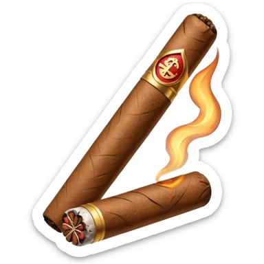 cigar with a prohibition symbol sticker