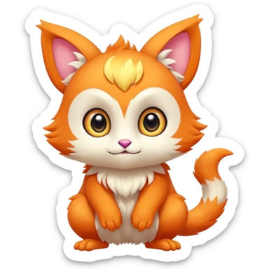 Cartoonic Cute Funny Silly Childish Anime Fakémon-Fantasy-creature (full body) sticker