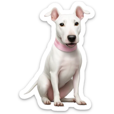 white bull terrier ballerina  sticker