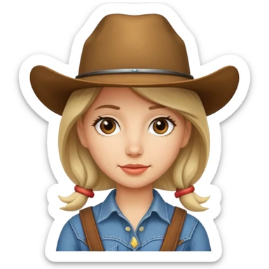 Cowboy hat girl sticker