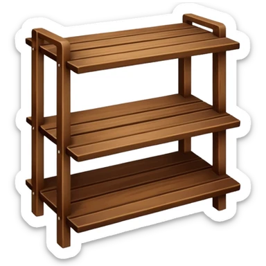 a small stand with three horizontal shelves (distinct from a rack) sticker