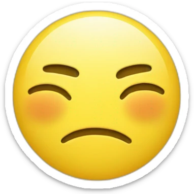 sad face, telegram style, simple yellow and round emoji sticker