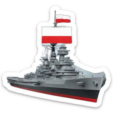 Battleship with austrian flag sticker