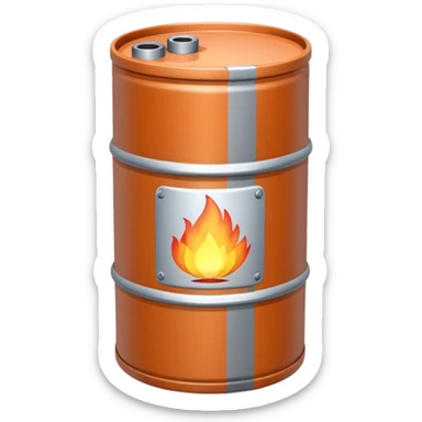 generate a realistic rust-free metal natural gas barrel sticker