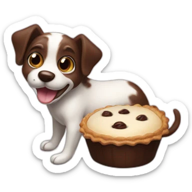 Perro ratonero chocolate pies blancos sticker