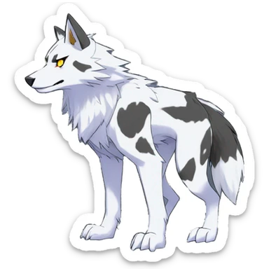  Cool Edgy Digimon-Fakemon-Wolf with edgy markings full body sticker