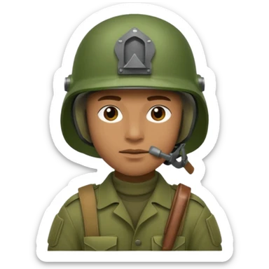 Soldier just face no body generic yellow skin with a BLANK  gunner helmet that IS GREEN AND has NO FUCKING ISIGNIA ON THE HELMET sticker