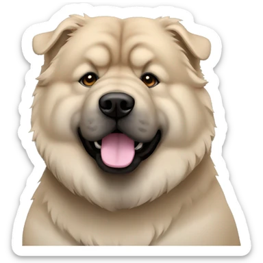 Beige grey chow-chow black muzzle sticker